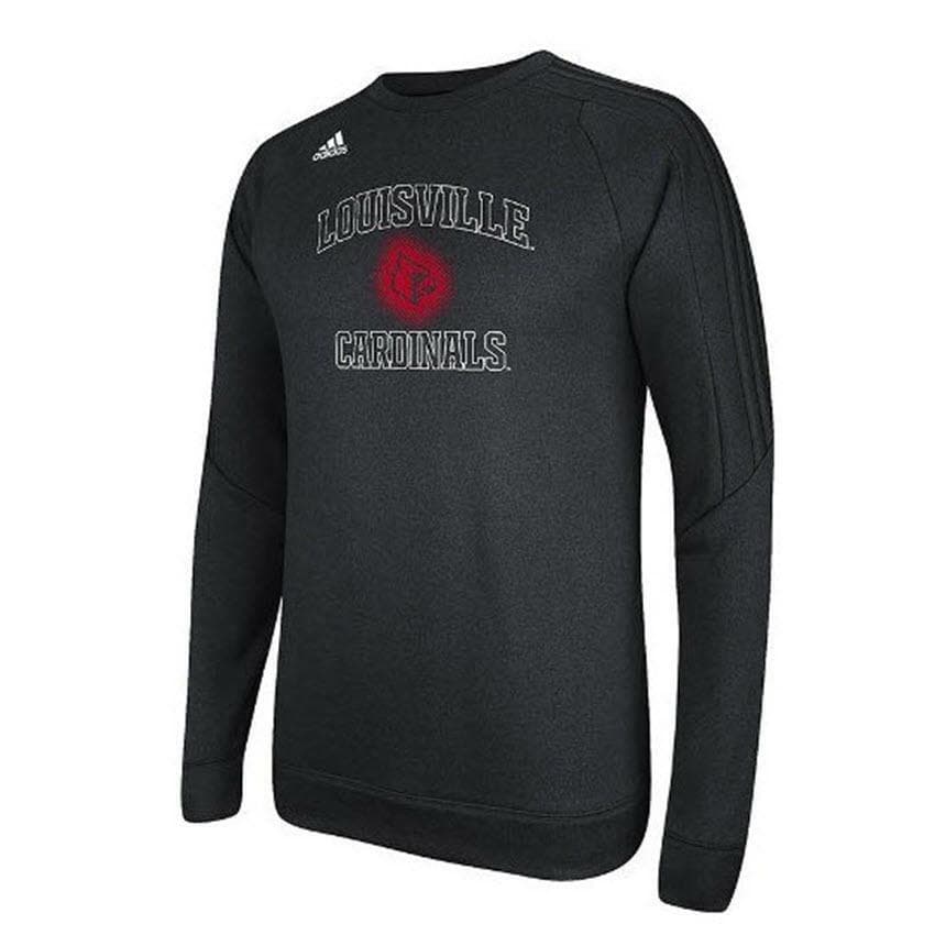Adidas Louisville Cardinals Sideline Climawarm Dominate Tech Sweatshirt Gray M