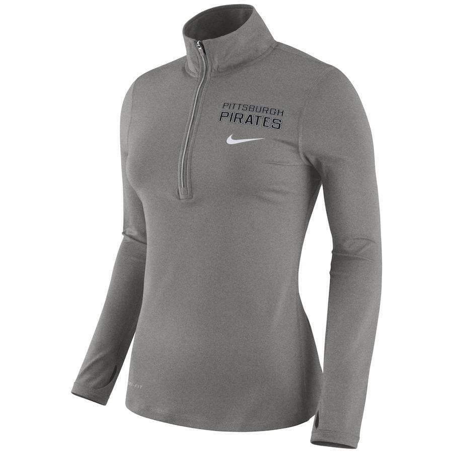 Nike Women's Pittsburgh Pirates Dri-Fit Element Half-Zip Top Gray M MSRP $70