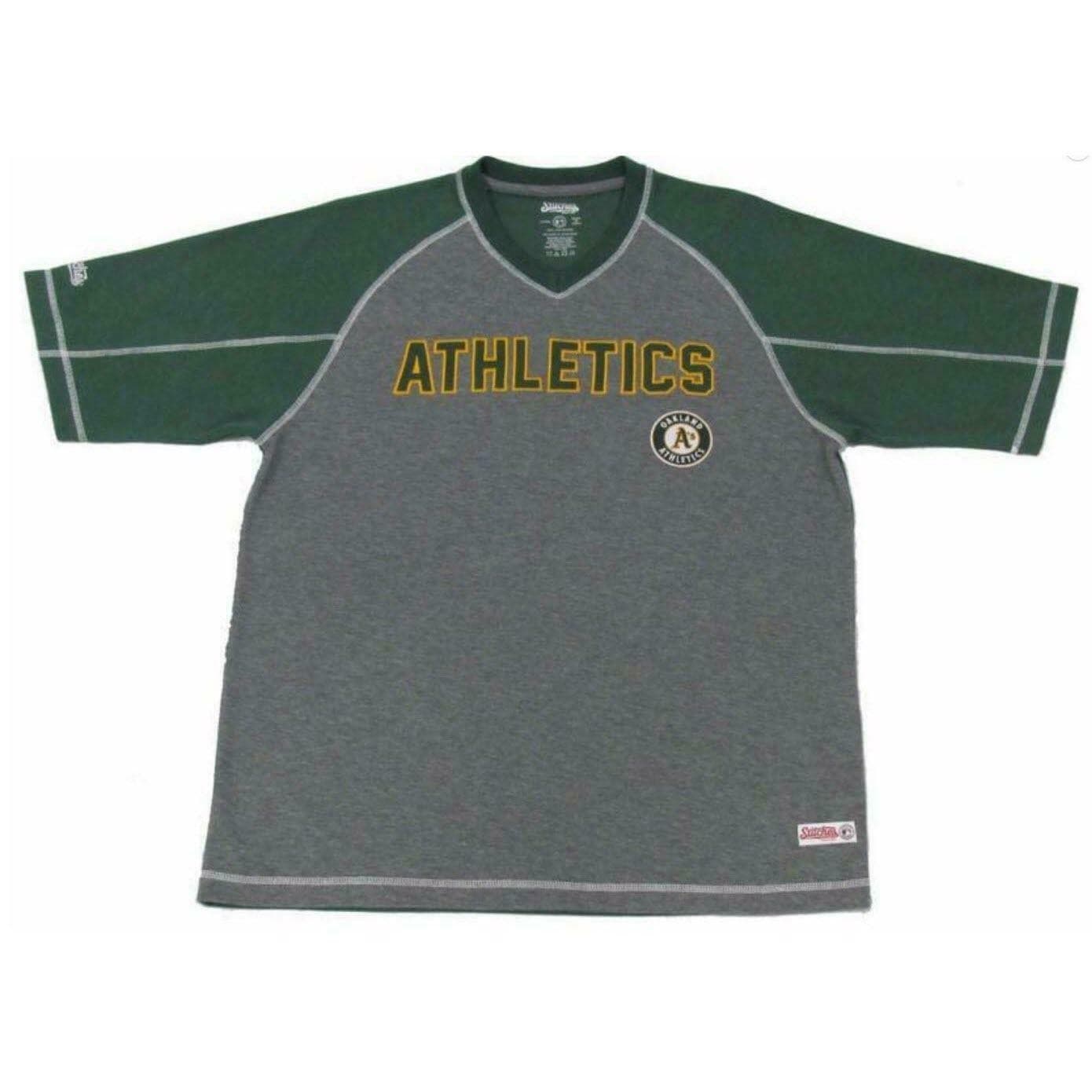 Stitches Men's Oakland A's Performance Raglan T-shirt Green X-Large $45 Value