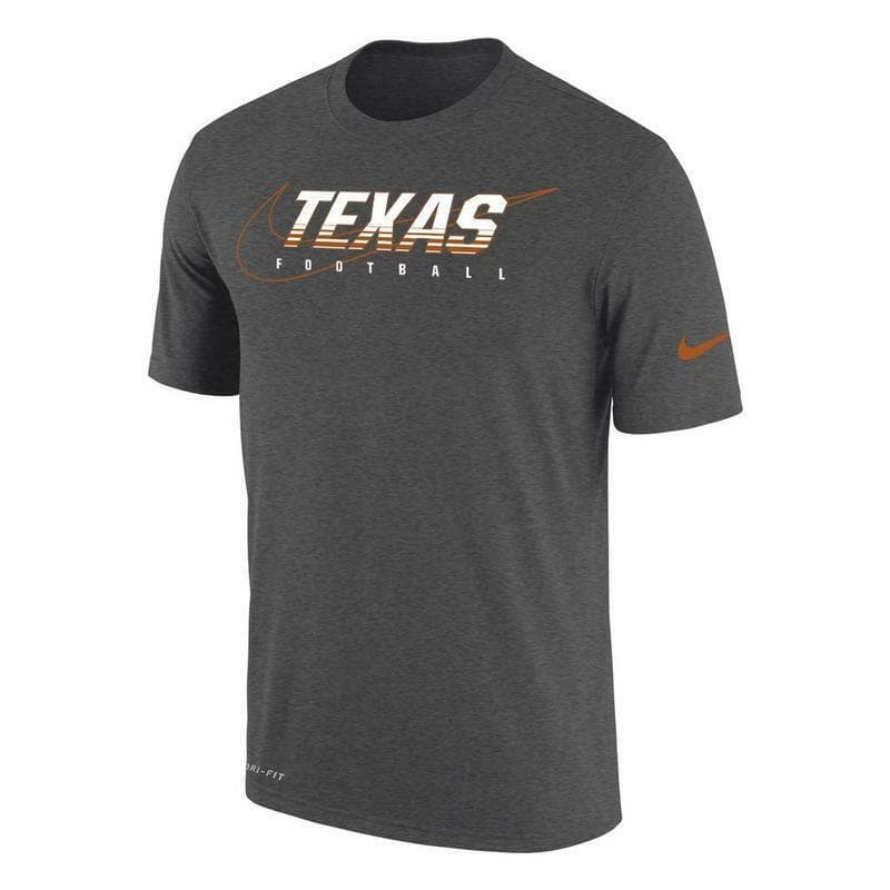 Nike Men's Texas Longhorns Dri-Fit Cotton Short Sleeve Facility T-Shirt Gray 2XL