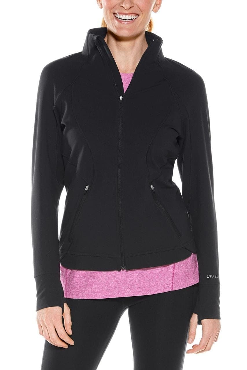 Coolibar UPF 50+ Women's Interval Jacket Black Medium $182 Value