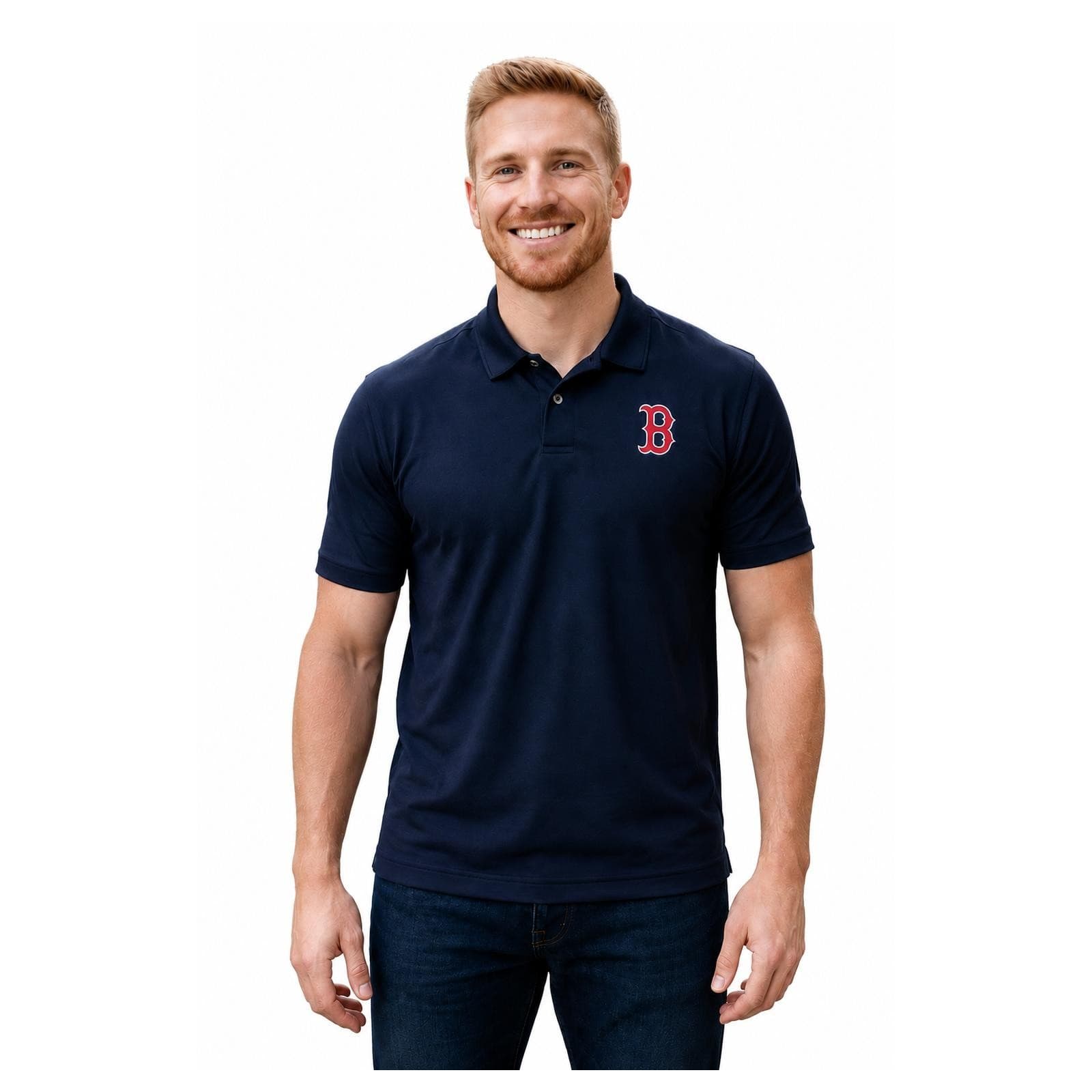 Levelwear Men's Boston Red Sox Duval Performance Polyester Polo X-Large Blue