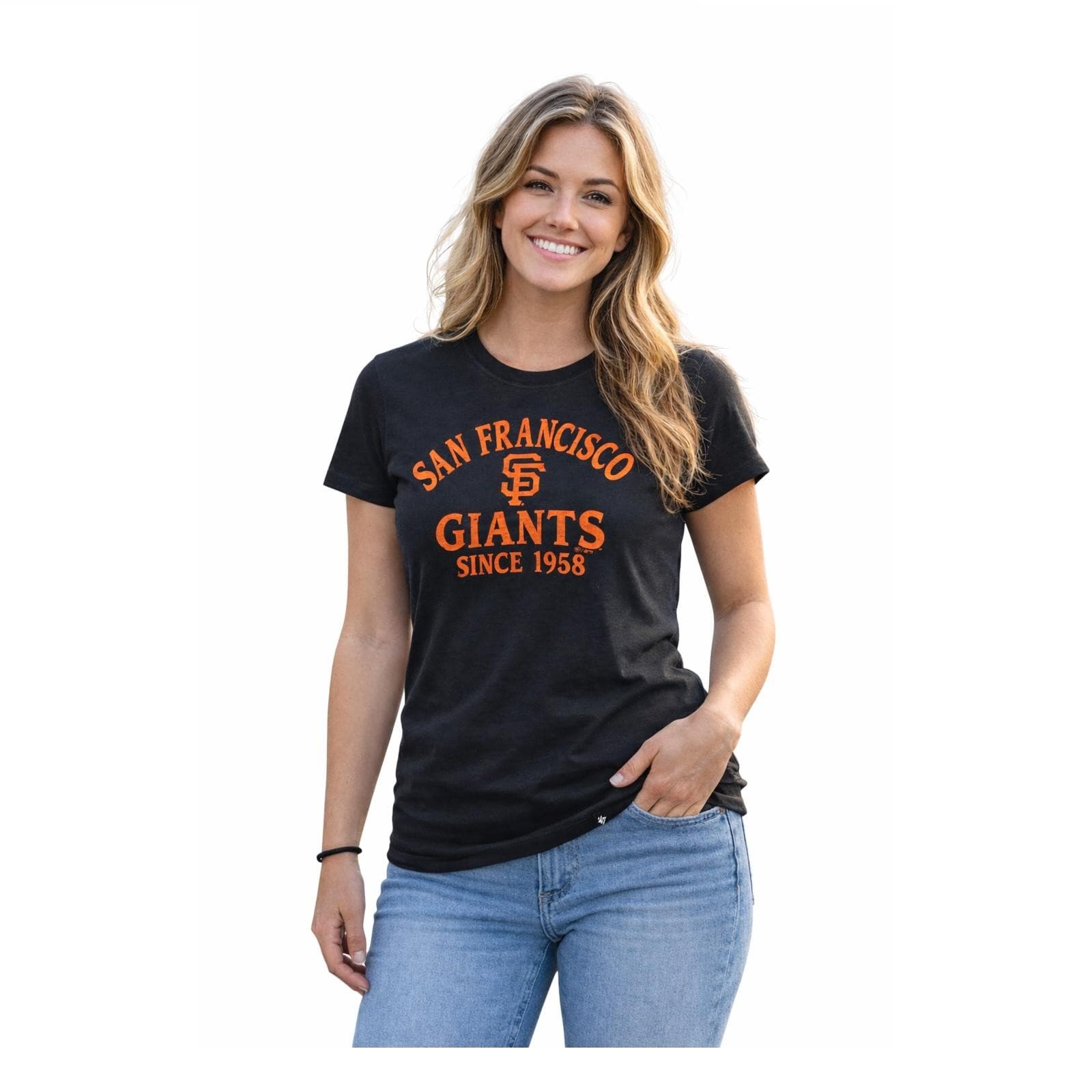 '47 Brand Women's San Francisco Giants Frankie T-Shirt Black Medium