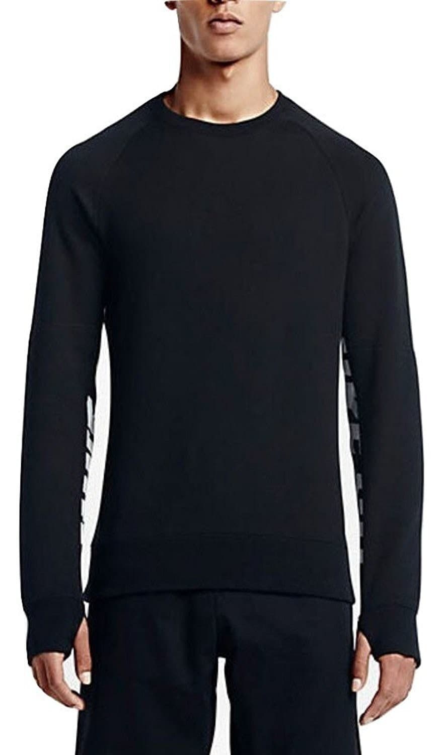 Nike SB Men's Everett Graphic Terry Fleece Crew Pullover Sweatshirt Black Large
