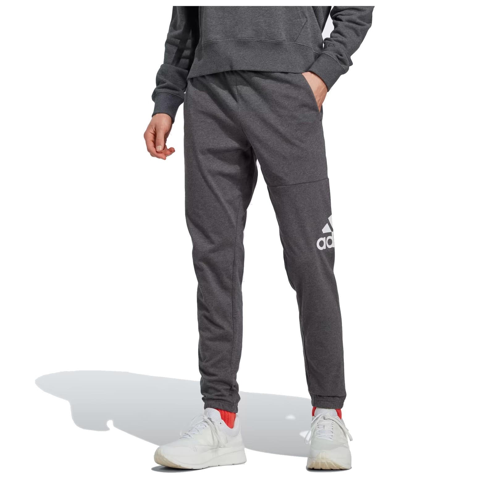 Adidas Essentials Fleece 3-Stripes Tapered Cuff Pants Men's Sweatpants Gray