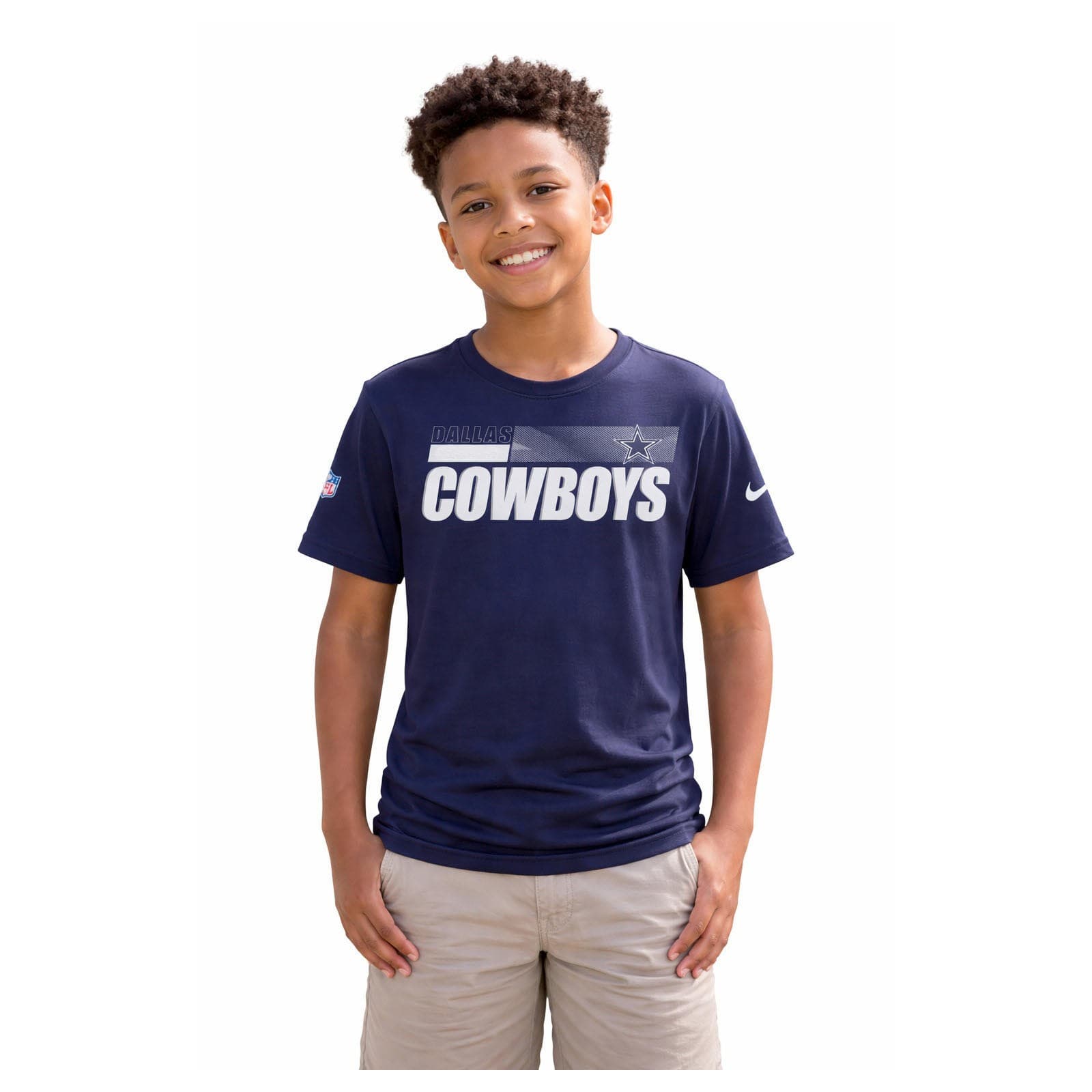 Nike Boy's Dallas Cowboys Dri-Fit Team Issue Short Sleeve T-shirt Large Blue