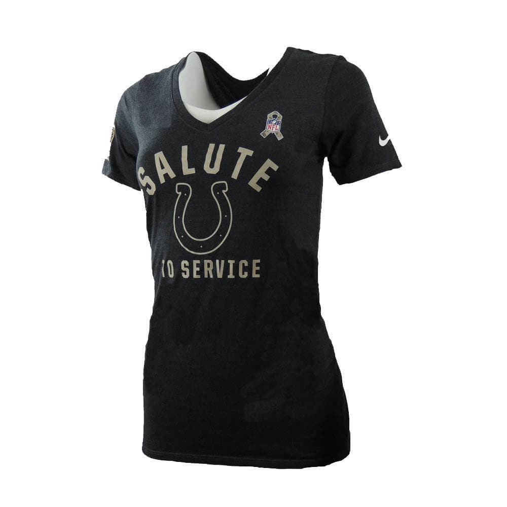 Nike Women's Indianapolis Colts Salute to Service Triblend V-Neck T-shirt Small