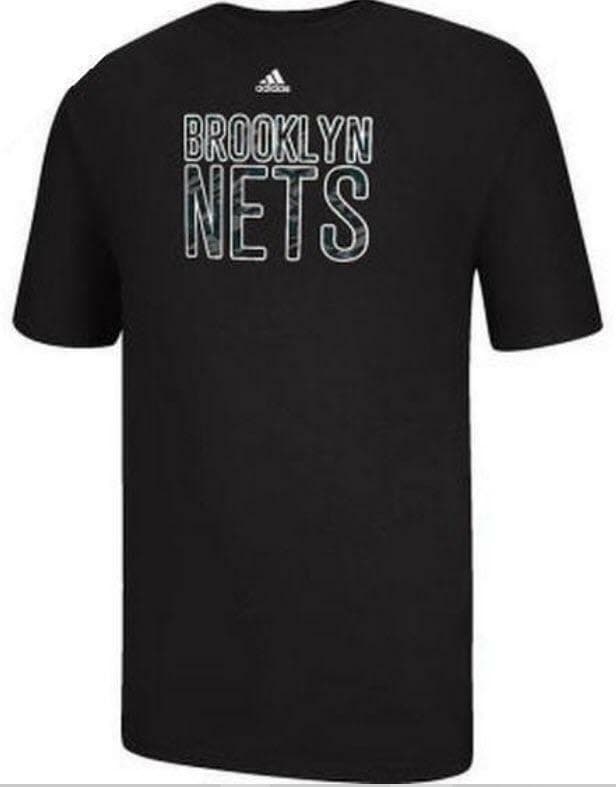 Adidas Men's Brooklyn Nets NBA Short Sleeved Camo Filled T-shirt Black Medium