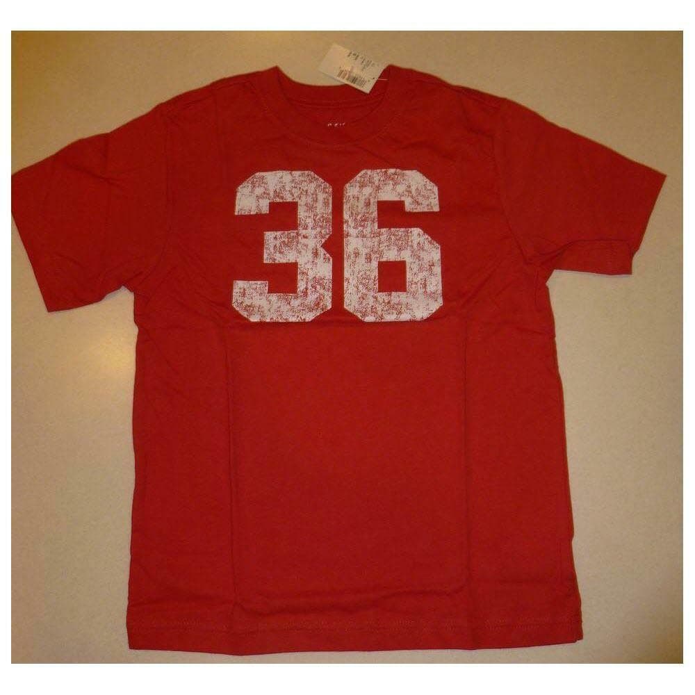 The Children's Place Boy's Football Jersey Cotton Short Sleeve Tee Red Small 5/6