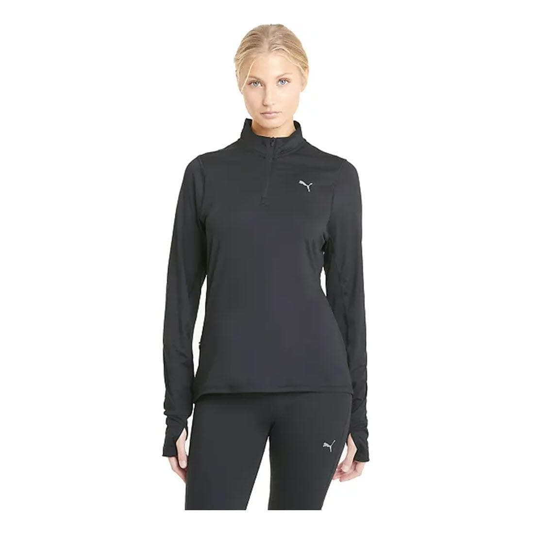 Puma Women's DryCell Favorite Running Quarter Zip Pullover Top Black X-Large