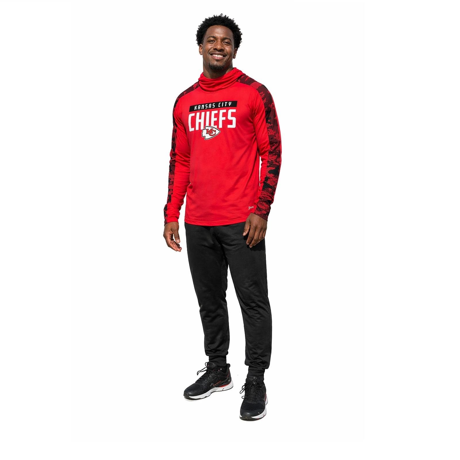 Zubaz Men's Kansas City Chiefs Elevated Camo Lightweight Hoodie Large Red