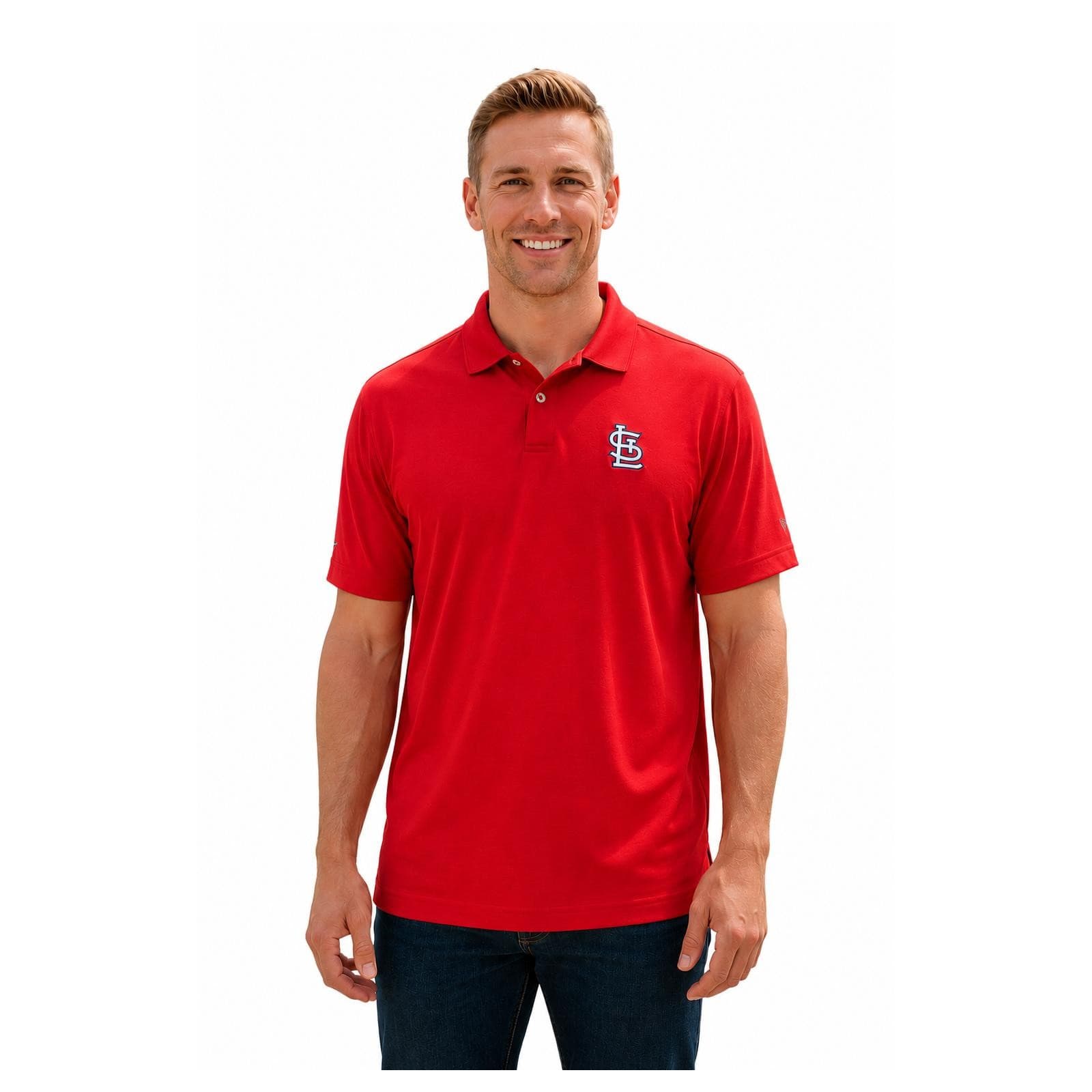 Levelwear Men's St. Louis Cardinals Duval Performance Polyester Polo X-Large Red