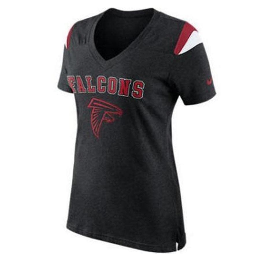 Nike Women's Atlanta Falcons Fan Top V-Neck T-Shirt Large Black