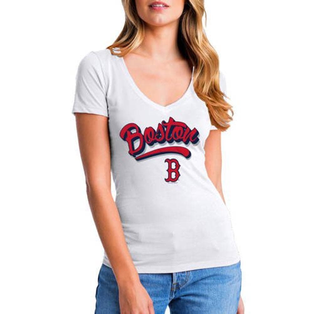 Campus Lifestyle Women's Boston Red Sox Trend Right T-Shirt Medium White