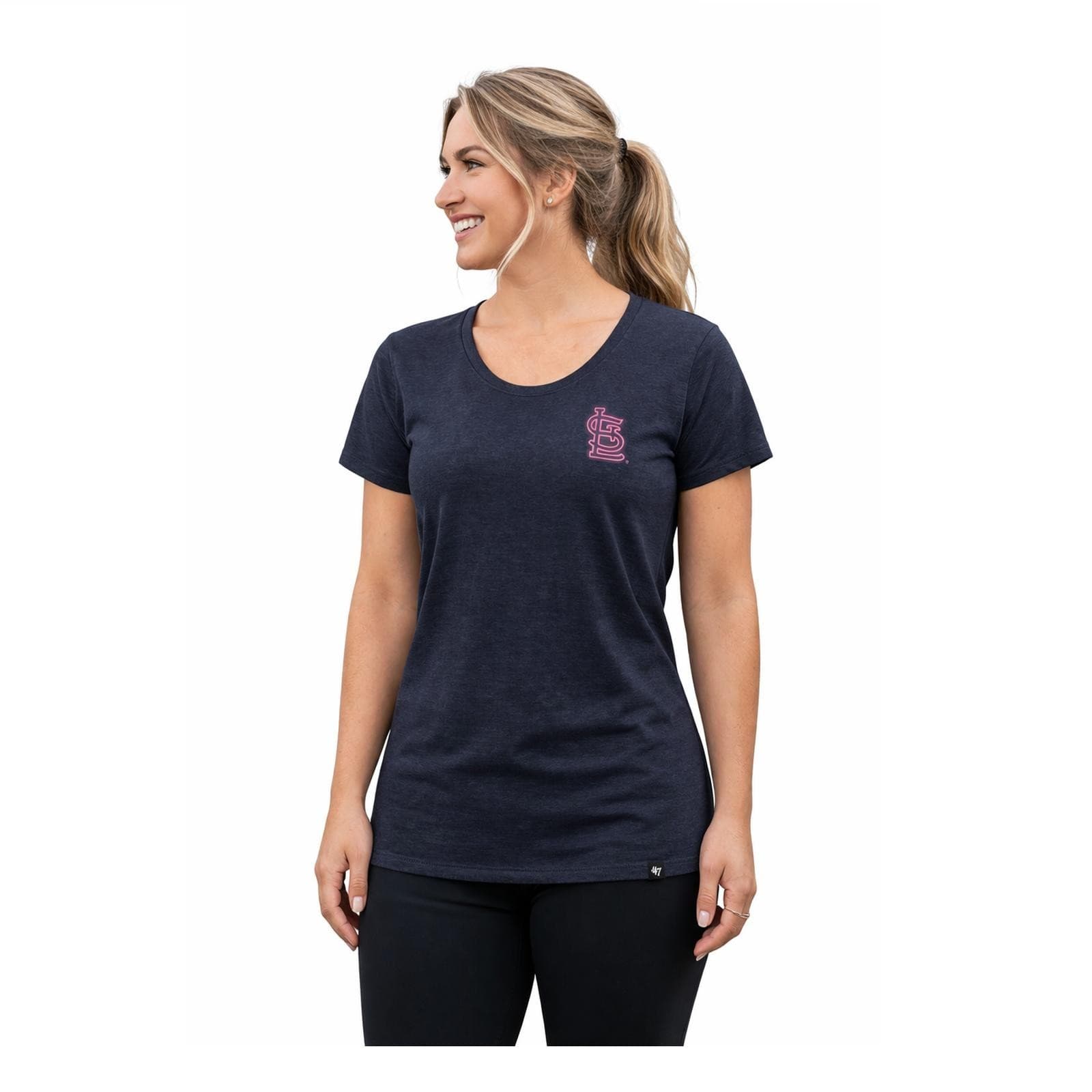 '47 Brand Women's St. Louis Cardinals Neon Circle Club T-Shirt Medium Navy