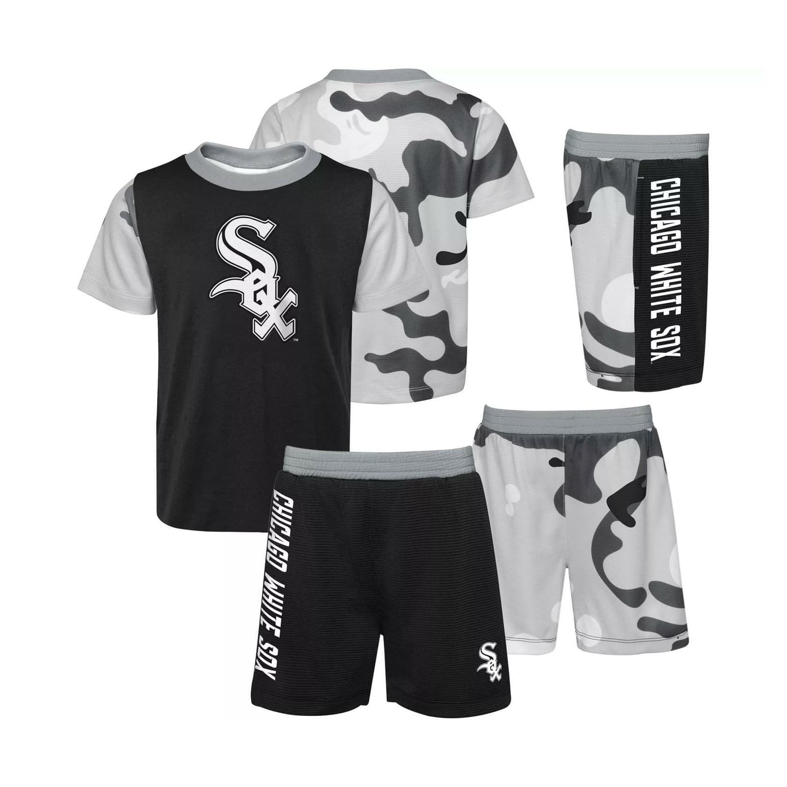 MLB Apparel Youth Chicago White Sox Camouflage Two Piece Shorts Set Small (4)