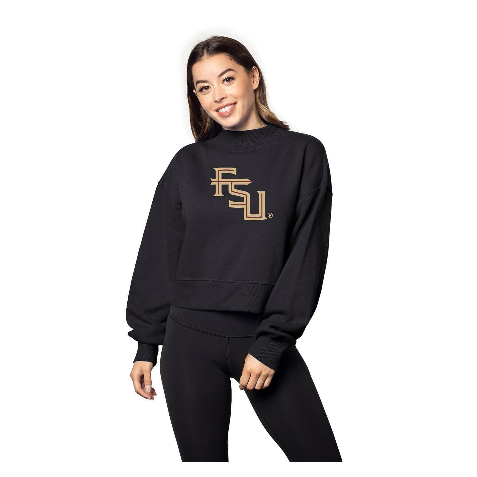 Chicka-D Women's Florida State Seminoles Hailey Pullover Sweatshirt Black Large