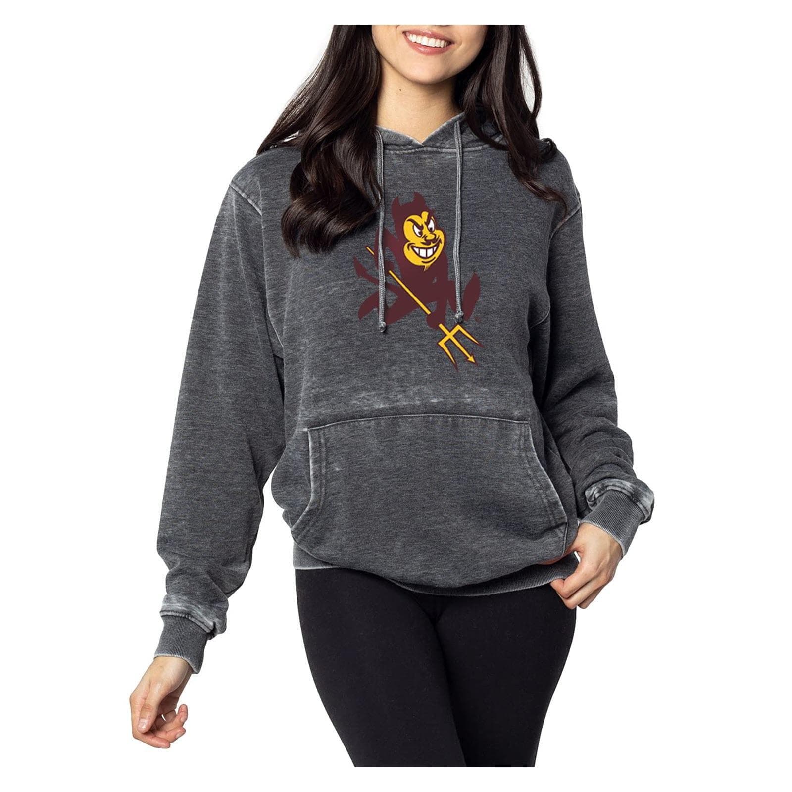 Chicka-D Women's Arizona State Sun Devils Burnout Everybody Hoodie Black Large