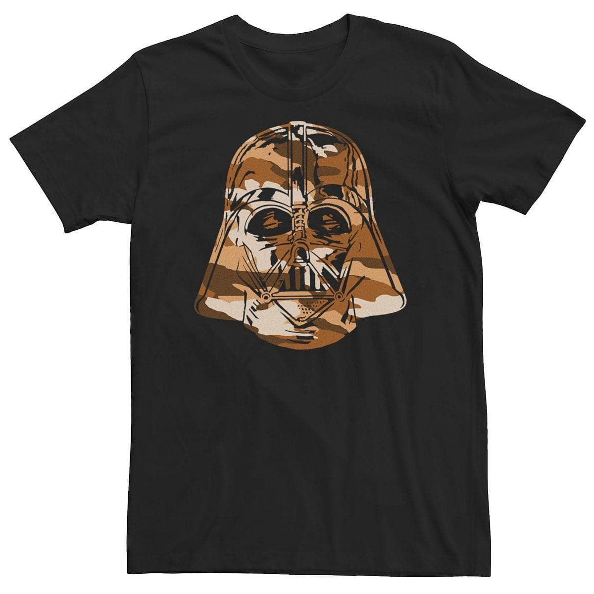 Star Wars Men's Darth Vader Woodland Camouflage Cotton Blend T-Shirt Black 3XL