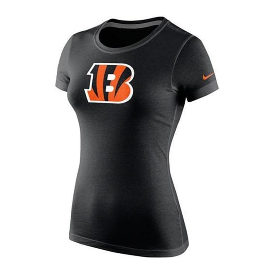 Nike Women's Cincinnati Bengals Basic Logo Cotton T-shirt Black Large