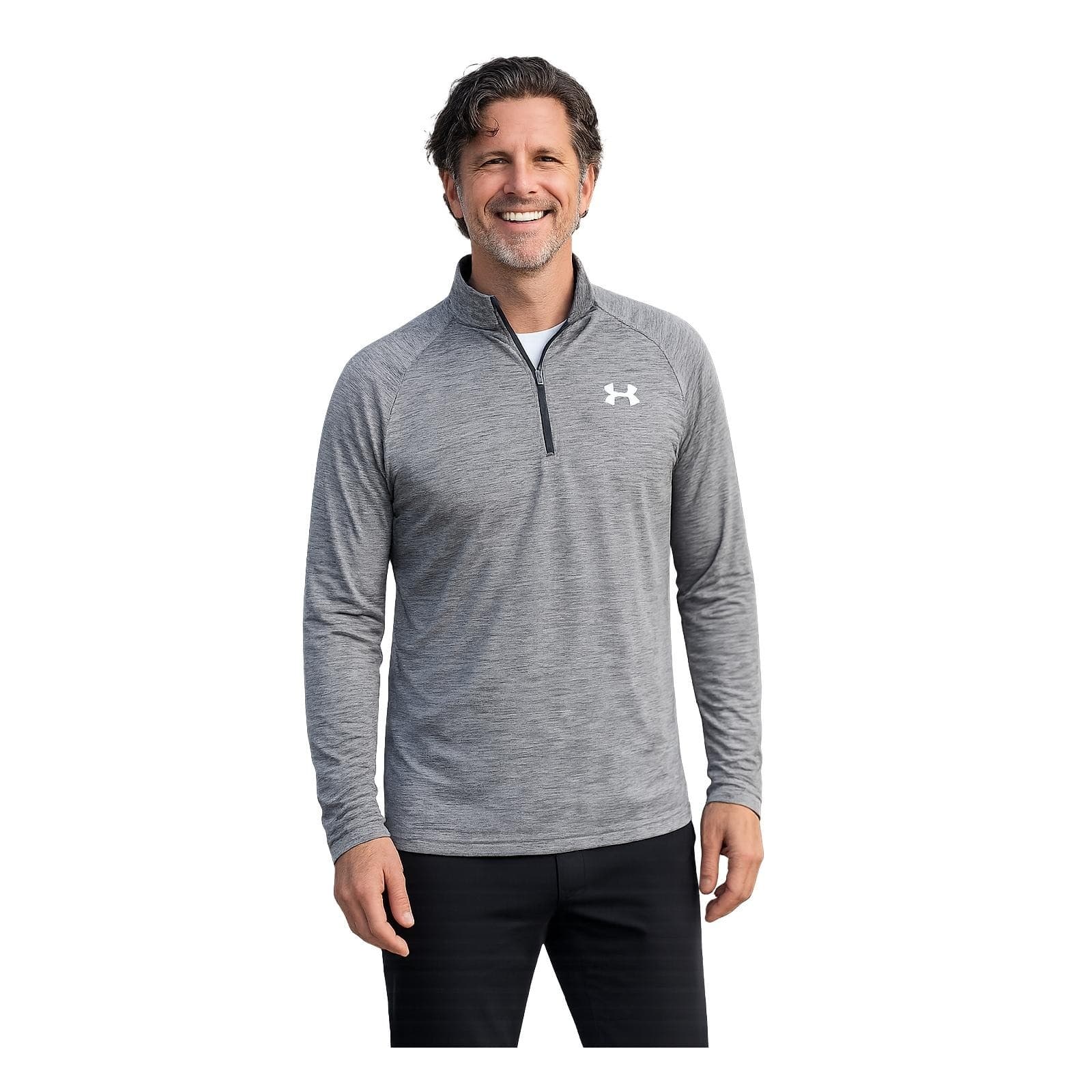 Under Armour Men's UA Tech Half Zip Pullover Top Space Dye Black Large
