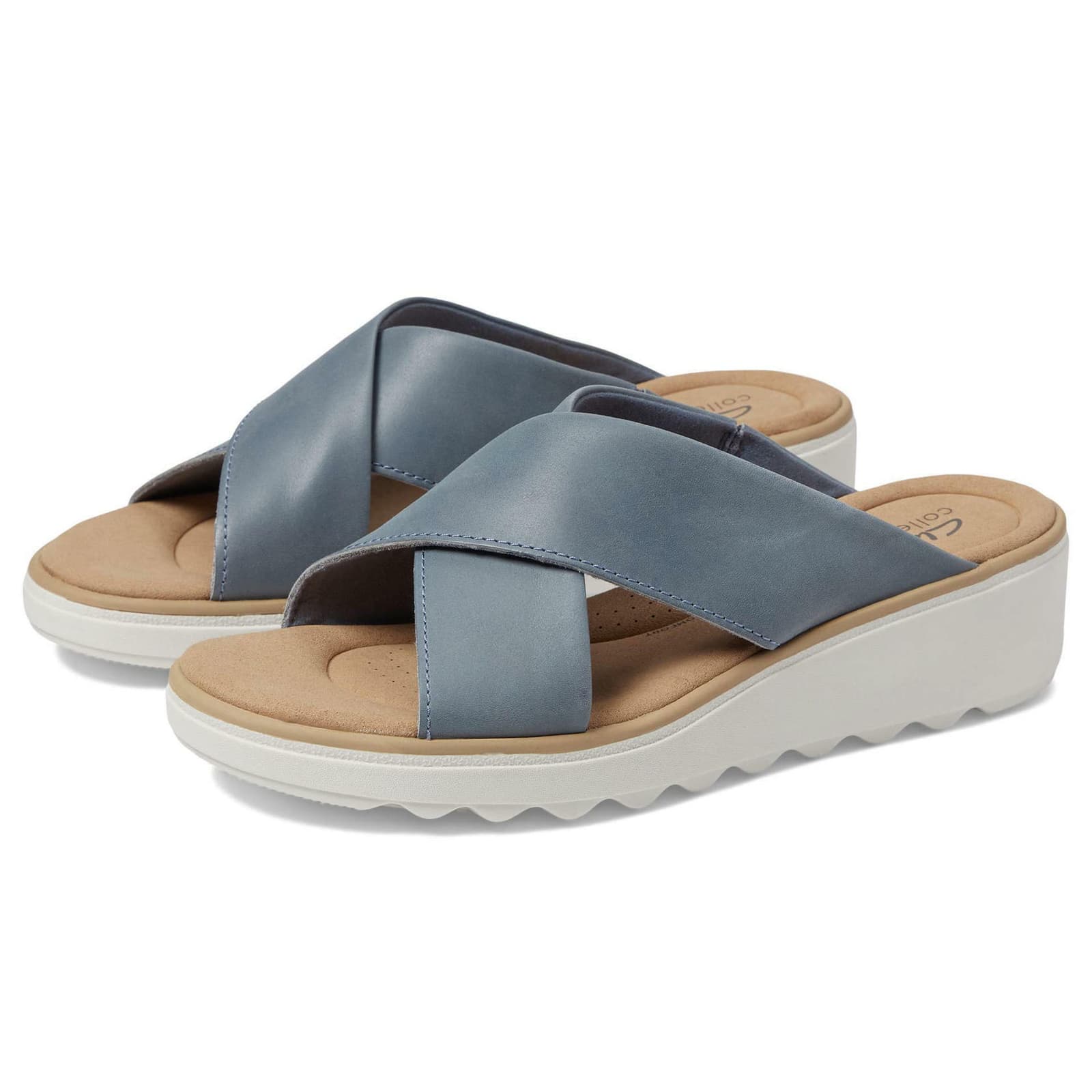Clarks Women's Jillian Jem Crisscross Slip On Wedge Sandals $105 Value Size 9