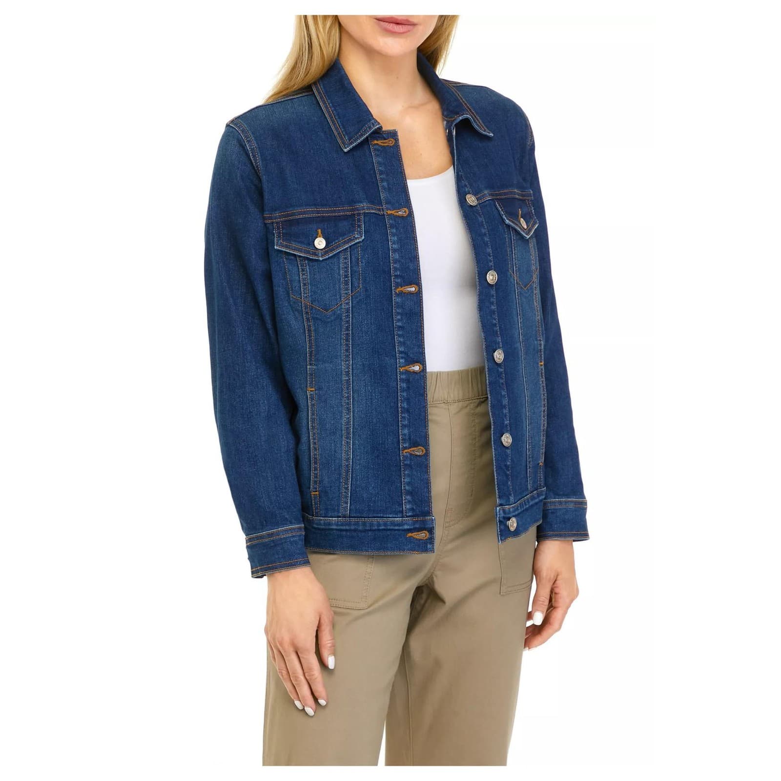 Gloria Vanderbilt Women's Amanda Soft Stretch Denim Jean Jacket XL $76 Value