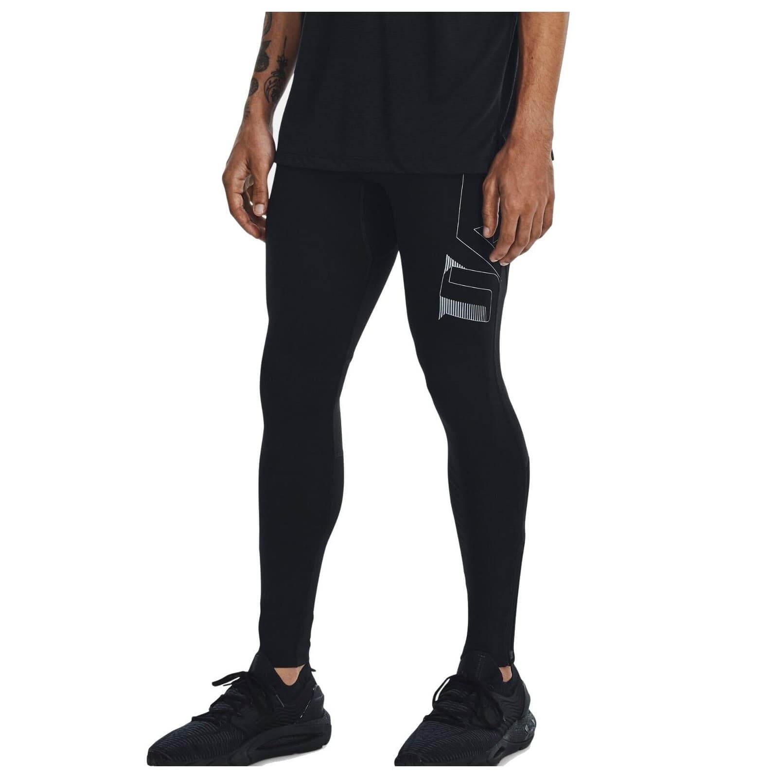 Under Armour Men's Heatgear Compression Graphic Print Leggings Black Medium
