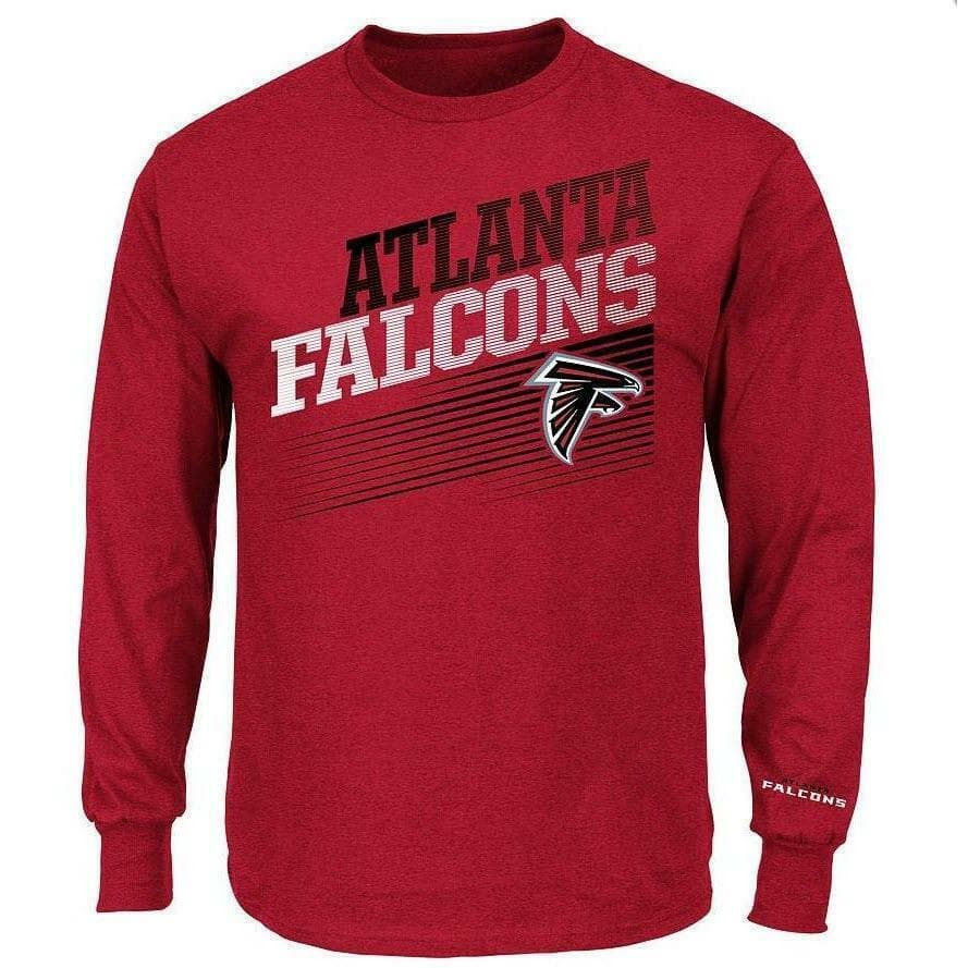 Majestic Atlanta Falcons Shed Blocker Long Sleeve T-shirt Red 4XL