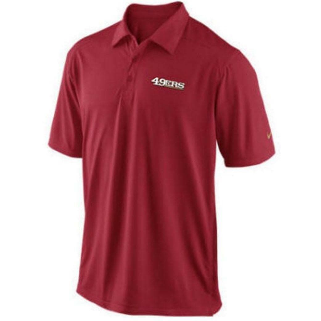 Nike Men's San Francisco 49ers Dri-Fit Coaches Short Sleeve Polo Red 3XL