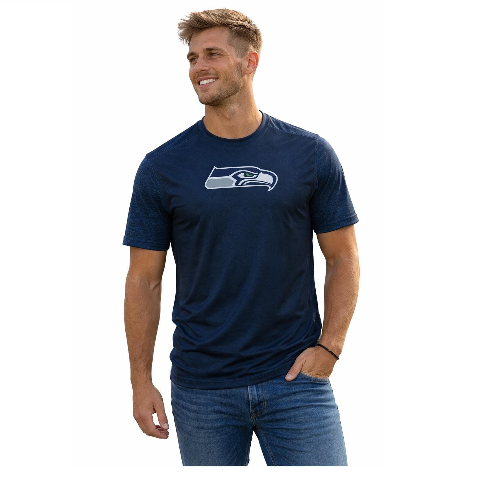 Majestic Men's Seattle Seahawks Cool Base Its Our Goal T-shirt XL College Navy