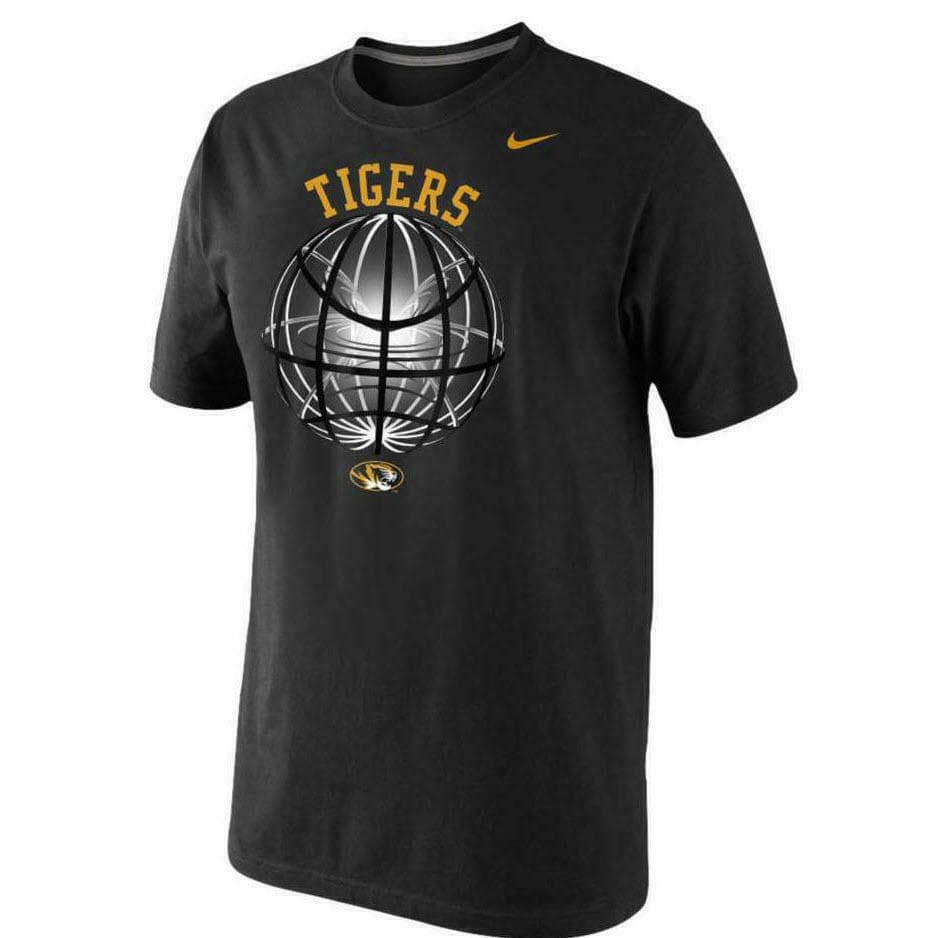Nike Men's LSU Tigers Basketball Power Glowball Cotton T-shirt Black X-Large