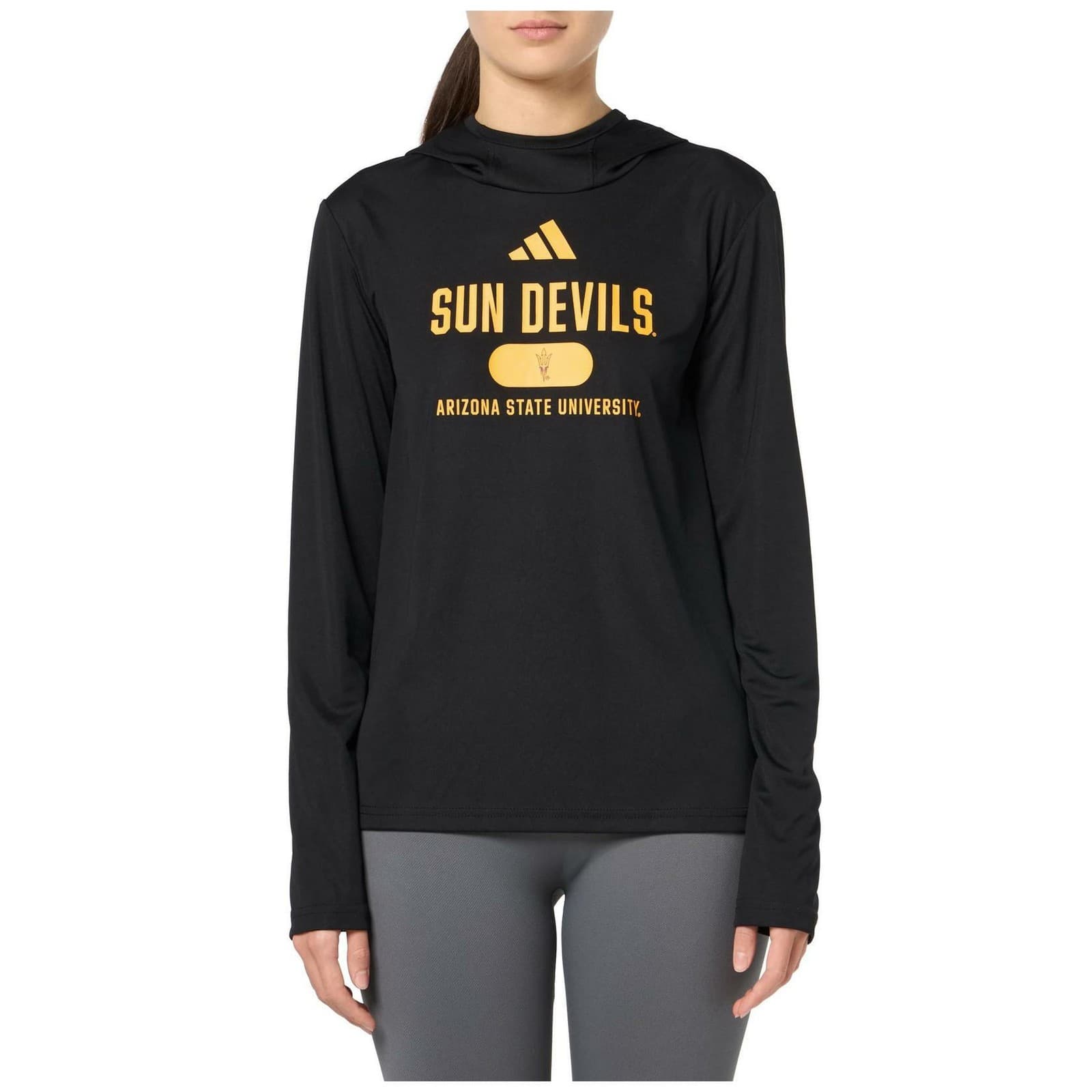 Adidas Women's Arizona State Sun Devils Aeroready Training Hoodie Black Medium