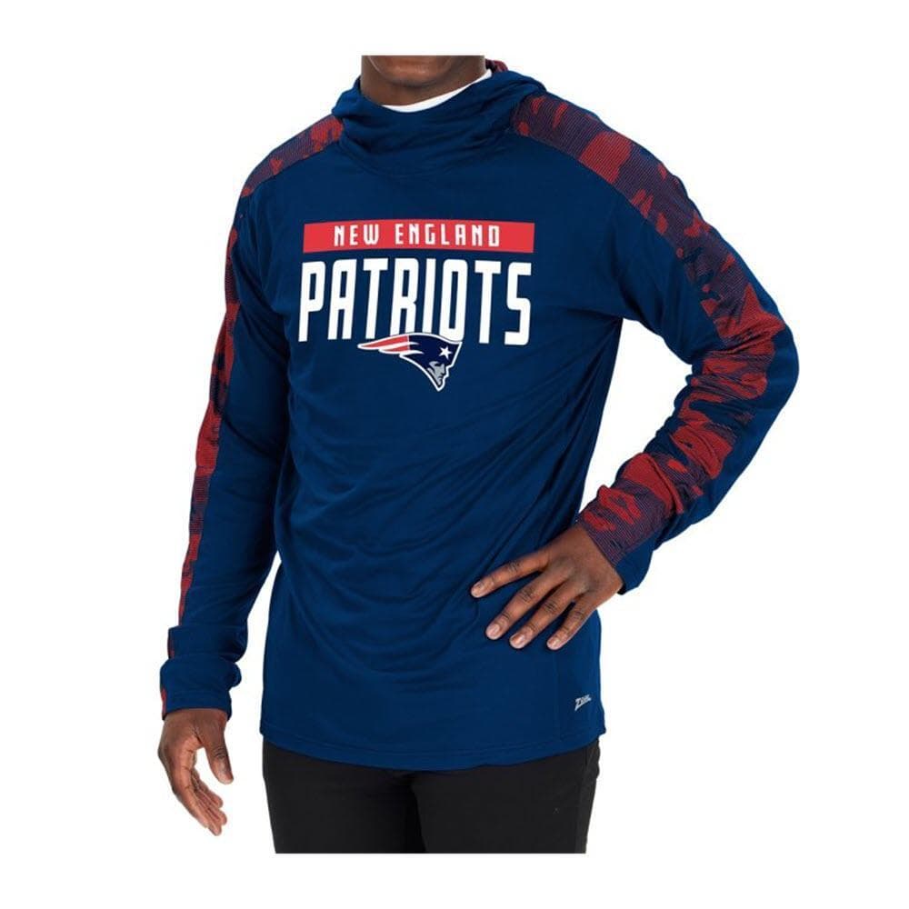 Zubaz Men's New England Patriots Elevated Camo Lightweight Hoodie Blue L 2XL