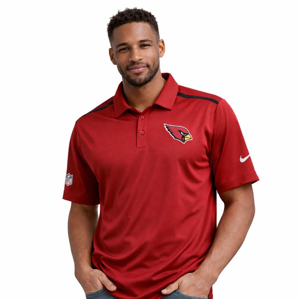 Nike Men's Arizona Cardinals Dri-Fit Coaches Elite Polo Red Small $86 Value