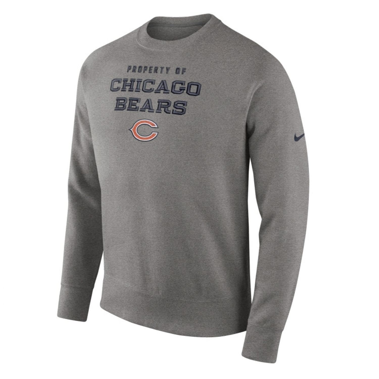 Nike Men's Chicago Bears Pullover Stadium Crew Sweatshirt Gray Large