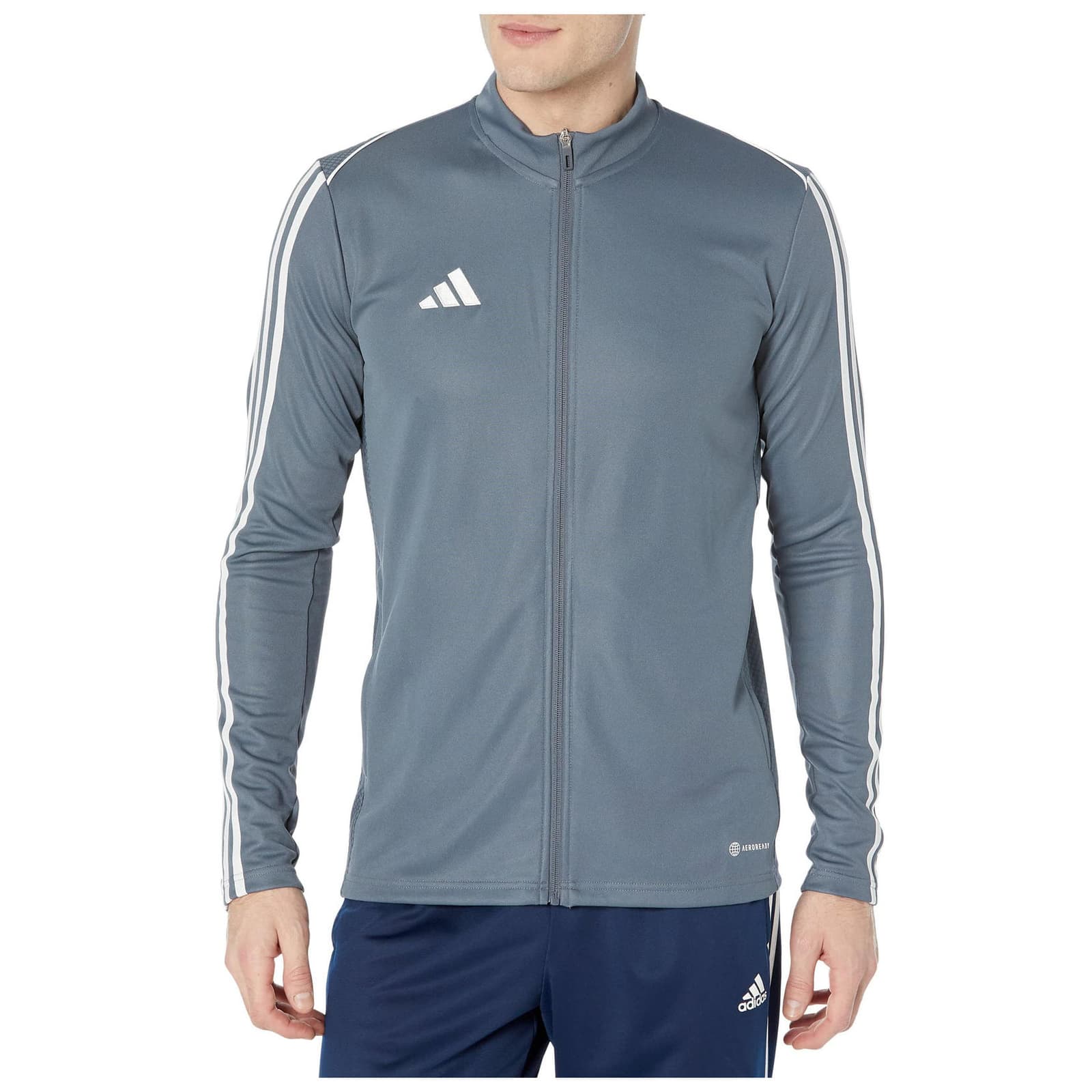 Adidas Men's Tiro Aeroready Full-Zip Training Jacket Gray XX-Large Tall