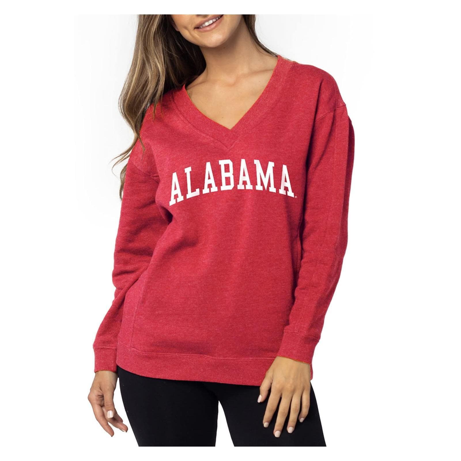 UG Apparel Women's Alabama Crimson Tide Ivy League V-Neck Sweatshirt Small Red
