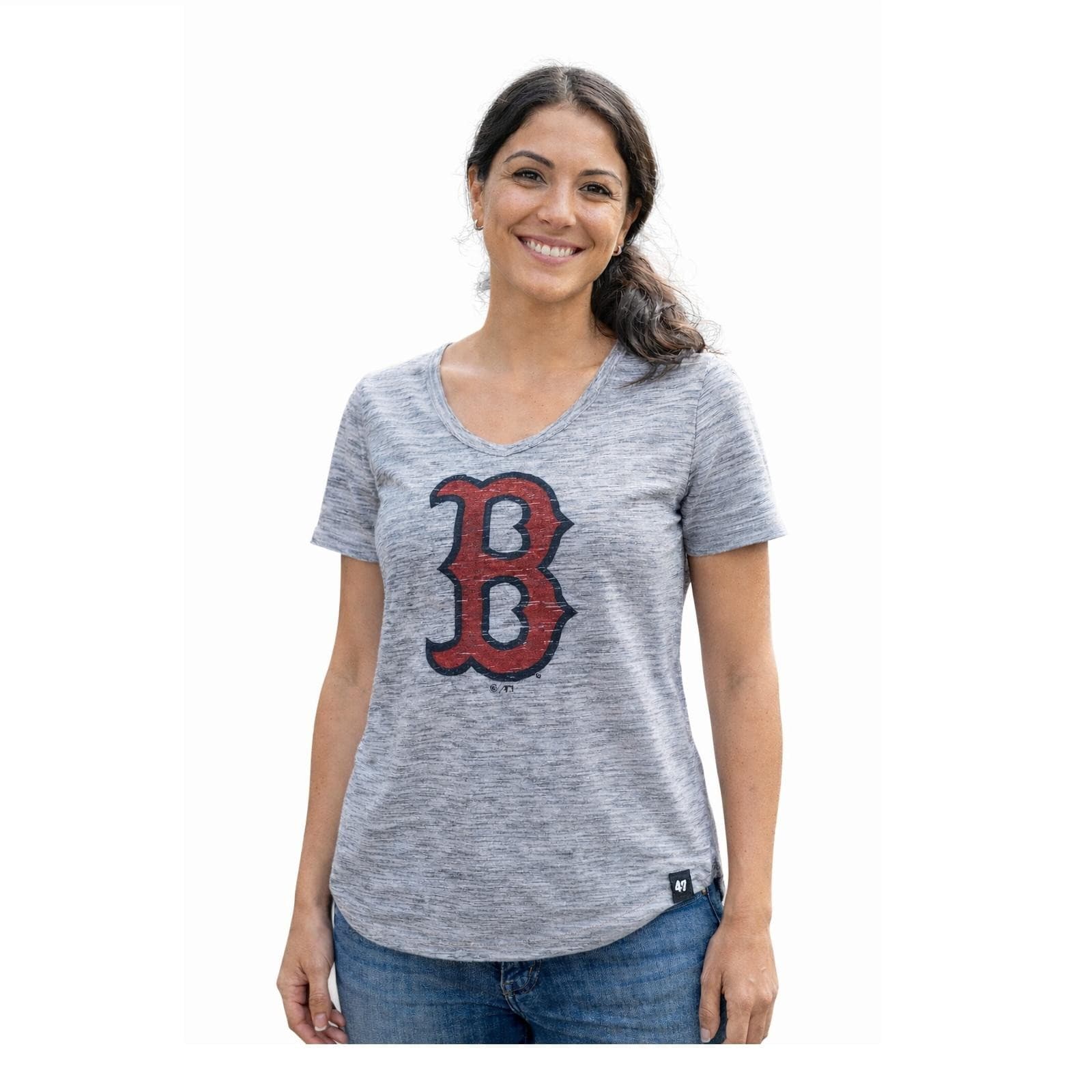'47 Brand Women's Boston Red Sox Split Hem Haze T-shirt Large $44 Value
