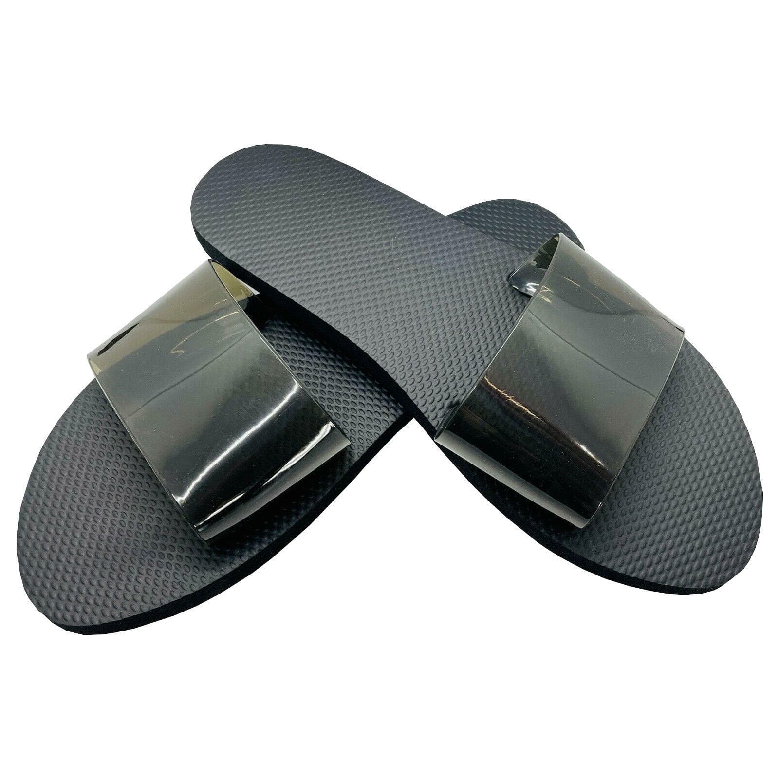 West Loop Women's Jelly Slides Foam Sandals Black Small Medium