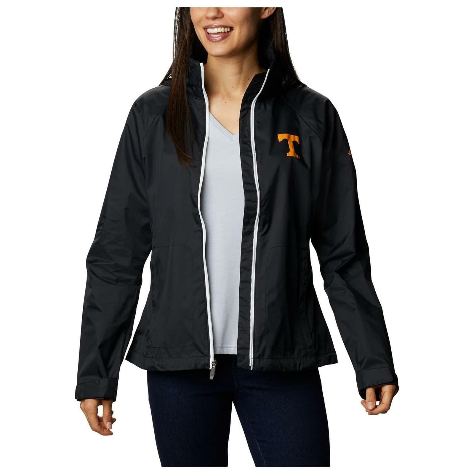 Columbia Women's Tennessee Volunteers Waterproof Hooded Jacket Black X-Large