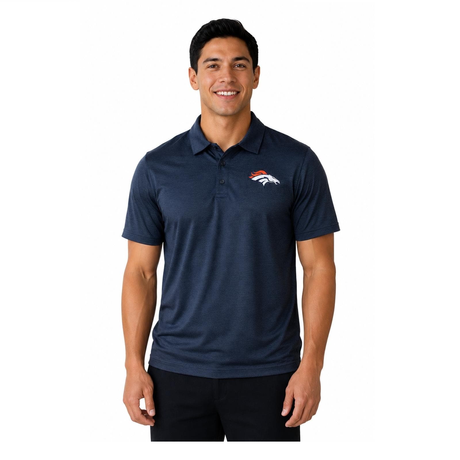 Majestic Men's Denver Broncos Performance Polyester Positive Production Polo 2XL