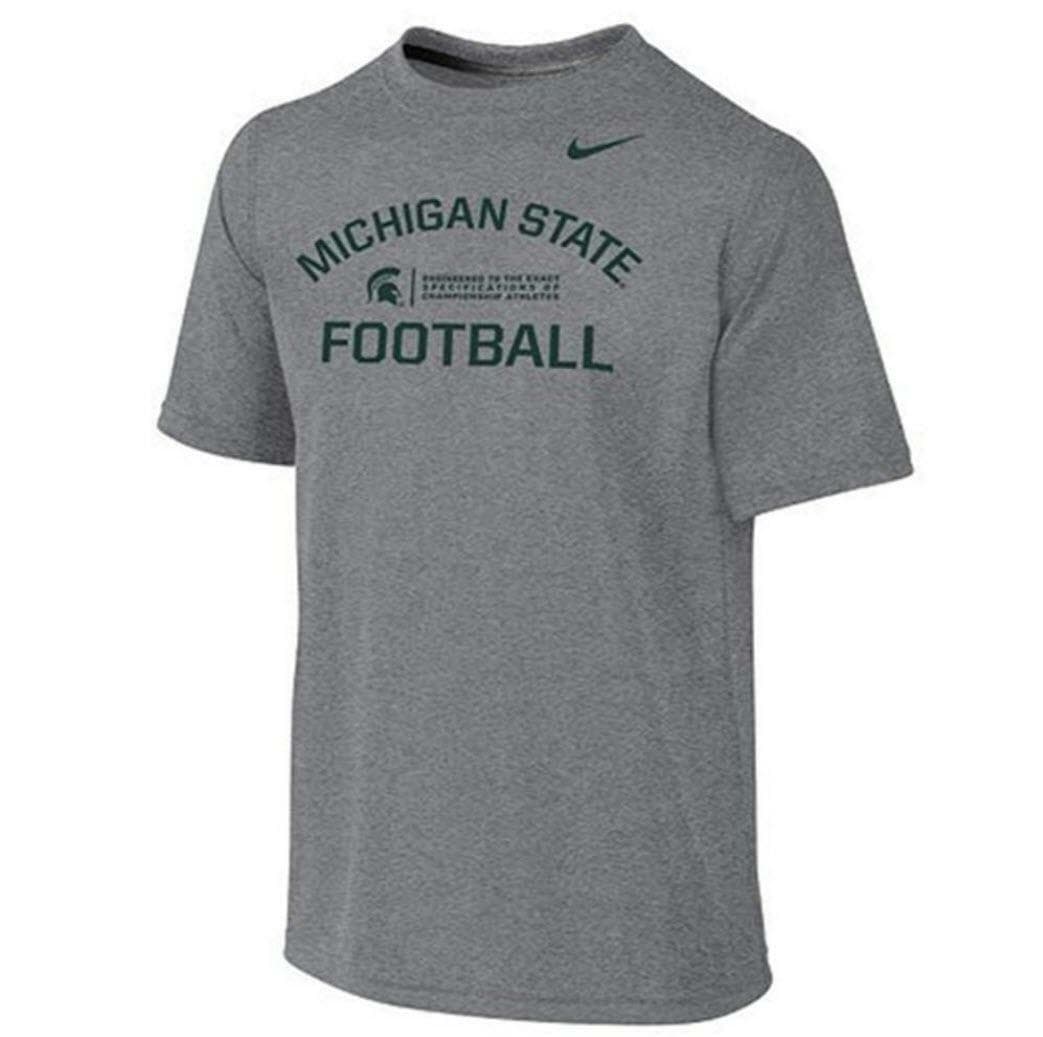 Nike Boy's Michigan State Spartans Dri-Fit Legend Lift T-shirt Gray Large