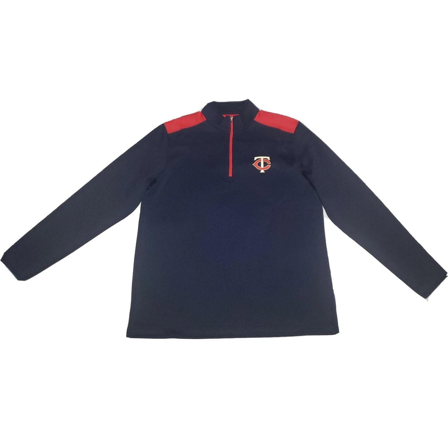 Minnesota Twins MLB Mock Neck 1/2 Zip Pullover Long Sleeve Jacket Blue X-Large