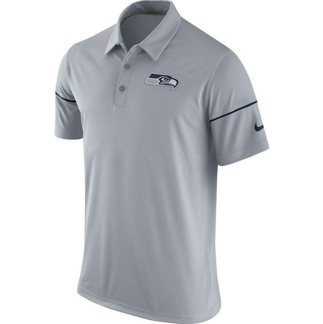Nike Men's Seattle Seahawks Dri-Fit Team Issue Polo Shirt Medium Wolf Gray