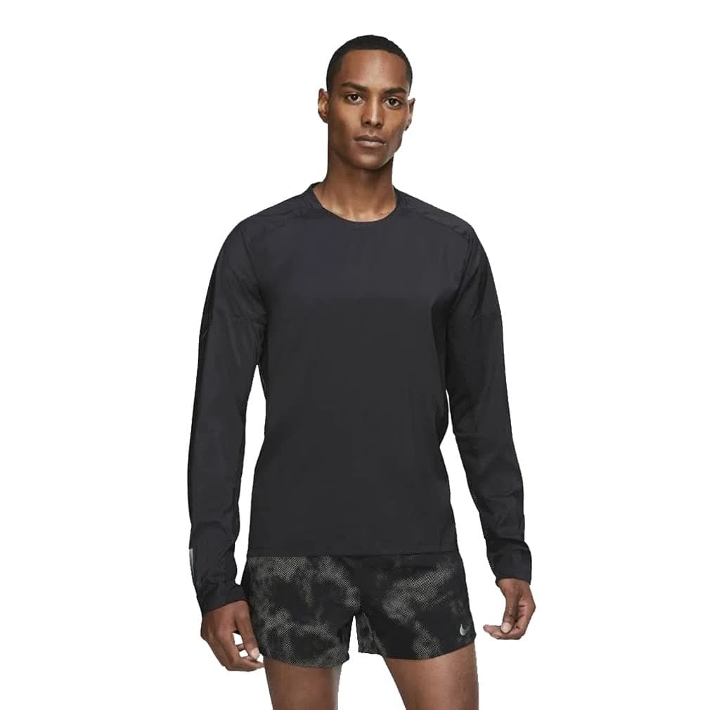 Nike Men's Tech Pack Dri-Fit Ultra Light Long Sleeve Running Top Black Large