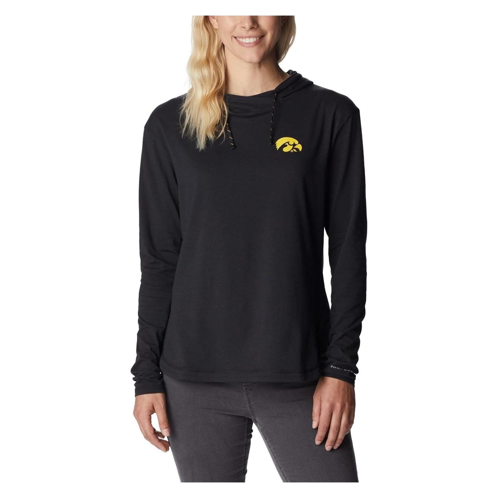 Columbia Women's Iowa Hawkeyes Sun Trek Hoodie Black XX-Large