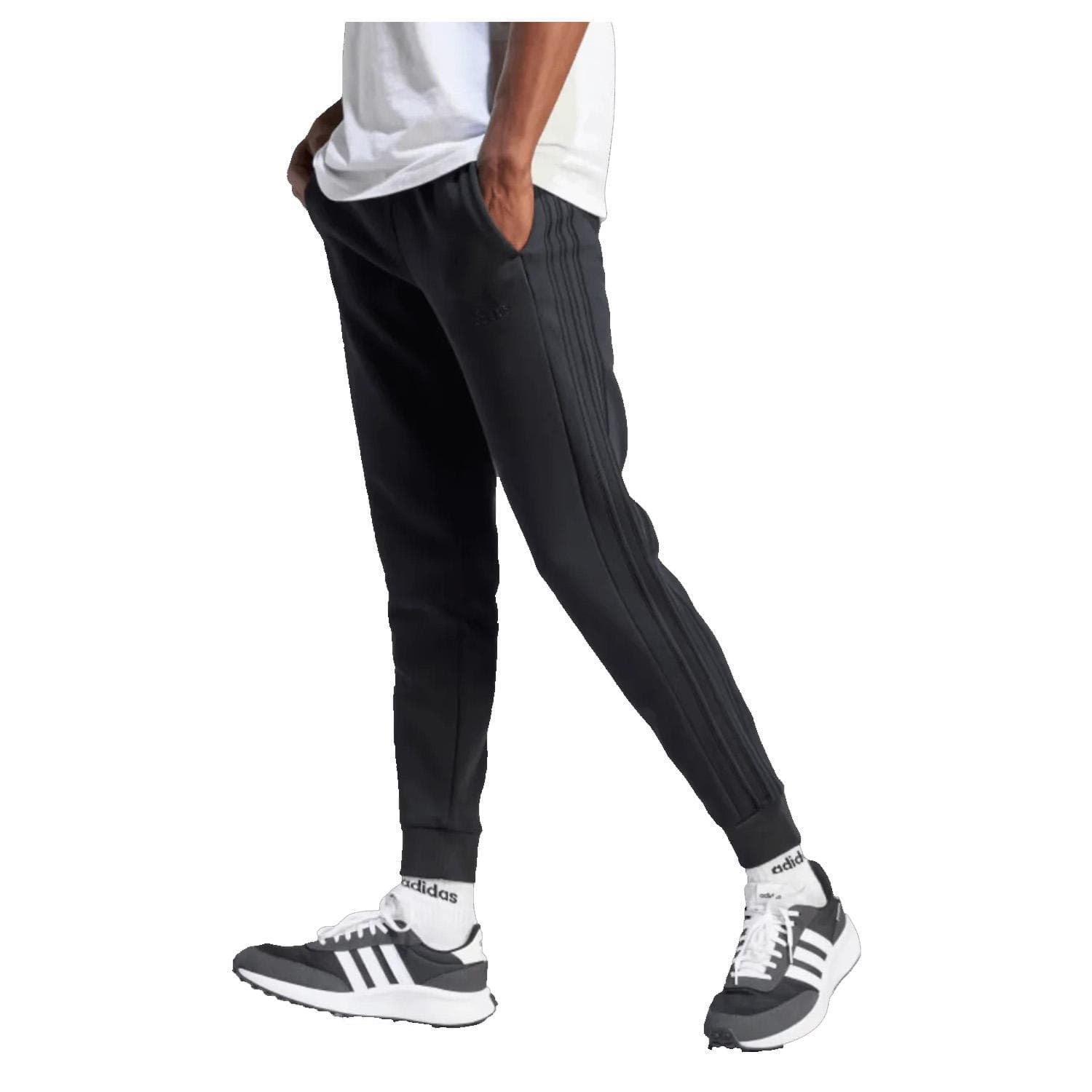 Adidas Essentials Fleece 3-Stripes Tapered Cuff Pants Men's Athletic Sweatpants