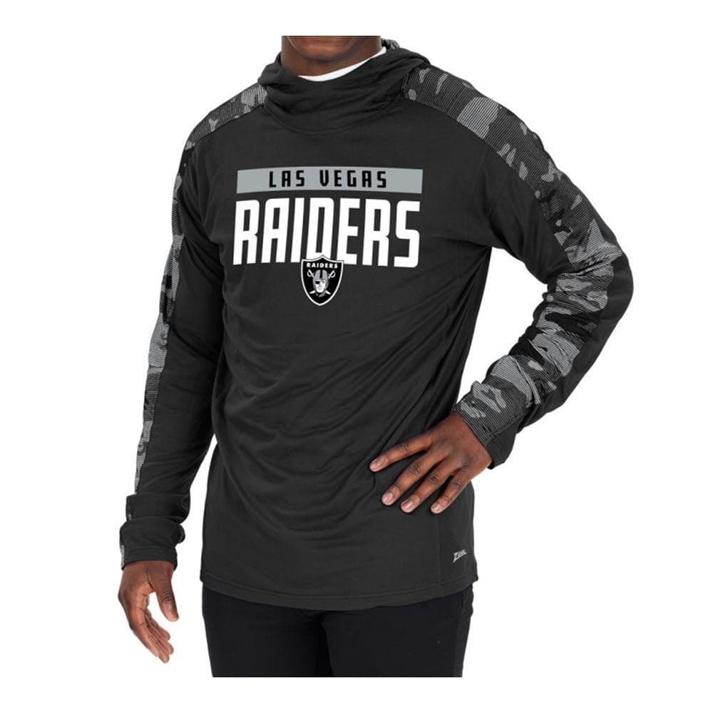 Zubaz Men's New Las Vegas Raiders Elevated Camo Lightweight Hoodie Black L XL