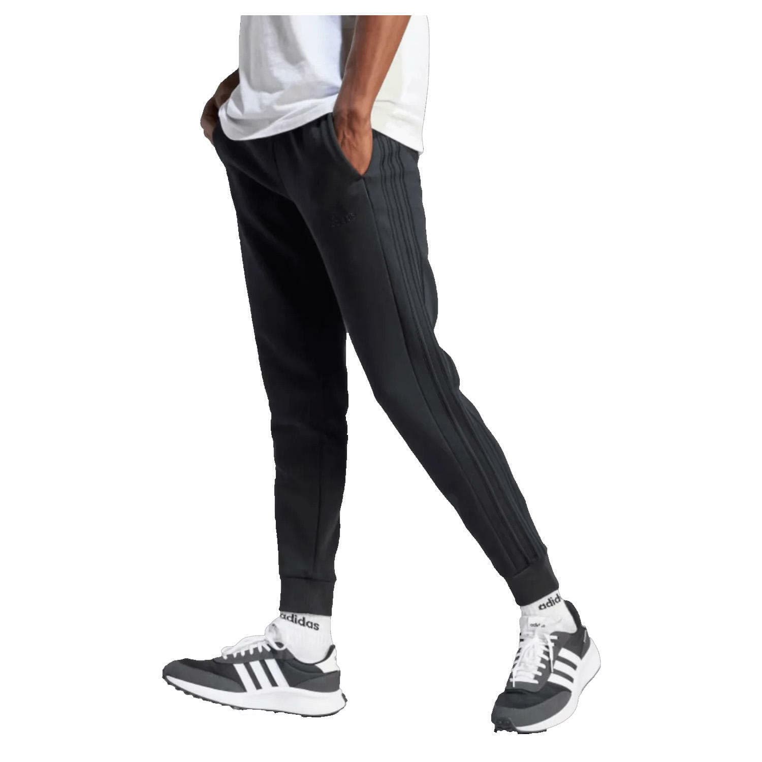 Adidas Essentials Fleece 3-Stripes Tapered Cuff Pants Men's Athletic 3XLT